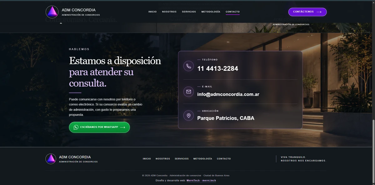 Administración Concordia: contacto público